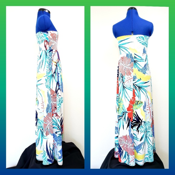 NEW summer strapless resort maxi dress skirt - Picture 5 of 8